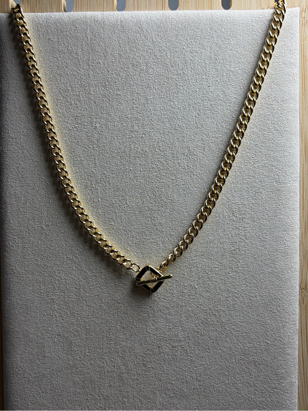 Gold-Tone Cuban Link Toggle Necklace - Men